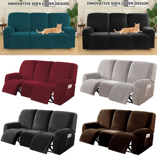 Velvet recliner sofa slip - recliner,