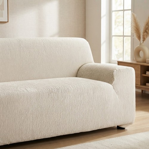 Ivory white stretch fit sofa - stretch,
