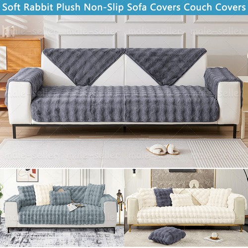 Thick rabbit plush sofa cover - rabbit,