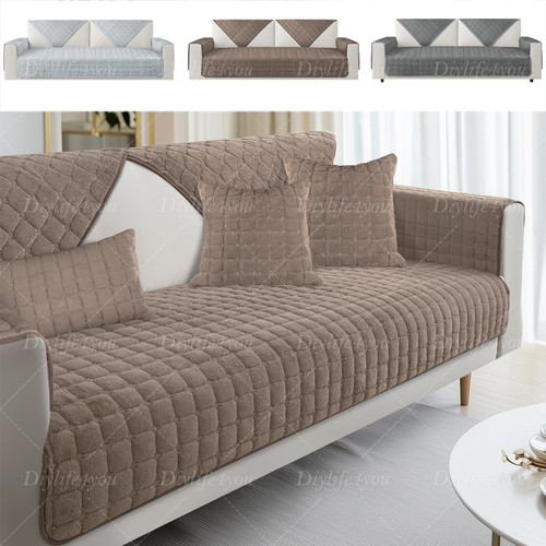 Soft plush sofa seat cover - soft,