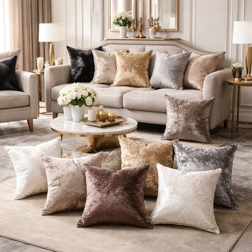 Crushed velvet cushion - crushed,