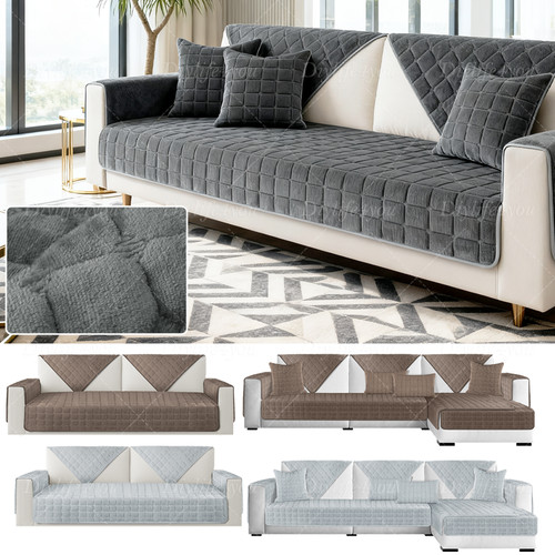 Soft plush sofa seat cover - plush,